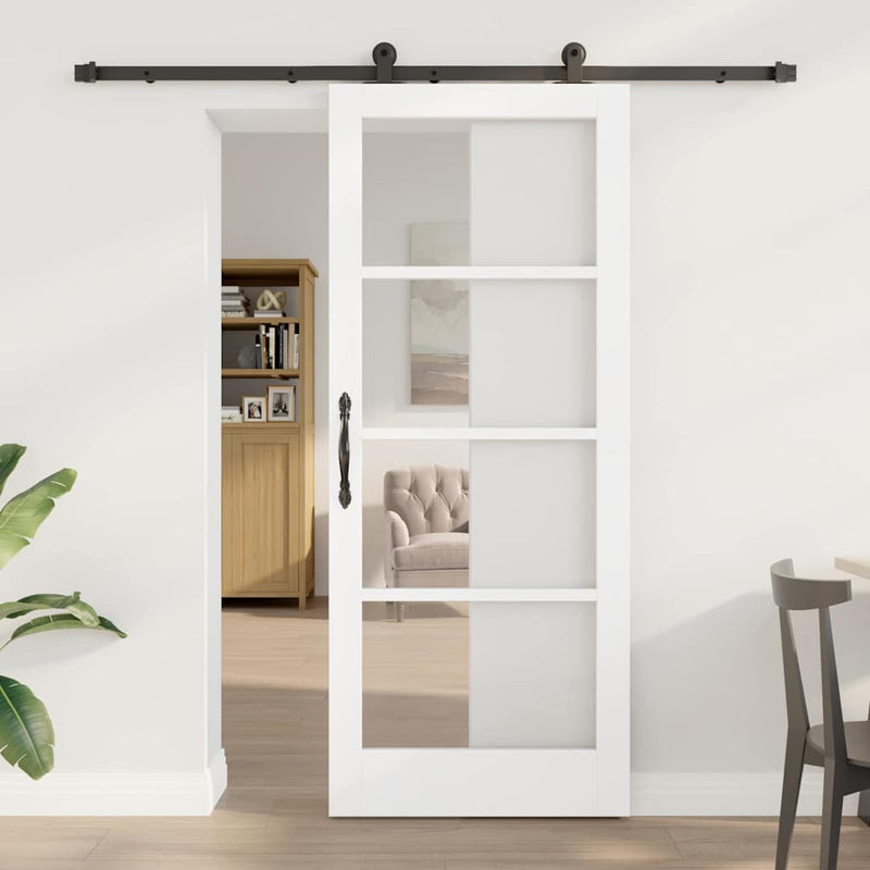vidaXL Csúszóajtó ORKDAL Fehér 83 x 202 cm Fa és fém