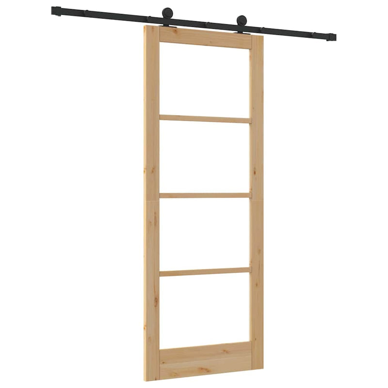 vidaXL Csúszóajtó ORKDAL Barna 83 x 211 cm Fa és fém
