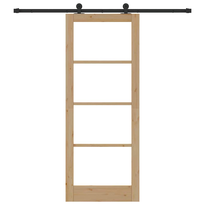 vidaXL Csúszóajtó ORKDAL Barna 83 x 211 cm Fa és fém