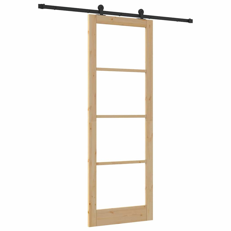 vidaXL Csúszóajtó ORKDAL Barna 83 x 232 cm Fa és fém