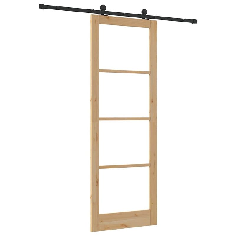 vidaXL Csúszóajtó ORKDAL Barna 83 x 232 cm Fa és fém