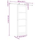 vidaXL Csúszó ajtó ORKDAL Természetes és fekete 83 x 232 cm
