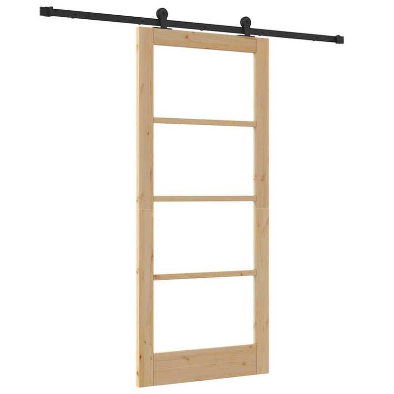 vidaXL Csúszóajtó ORKDAL Barna 86 x 198.5 cm Fa és fém
