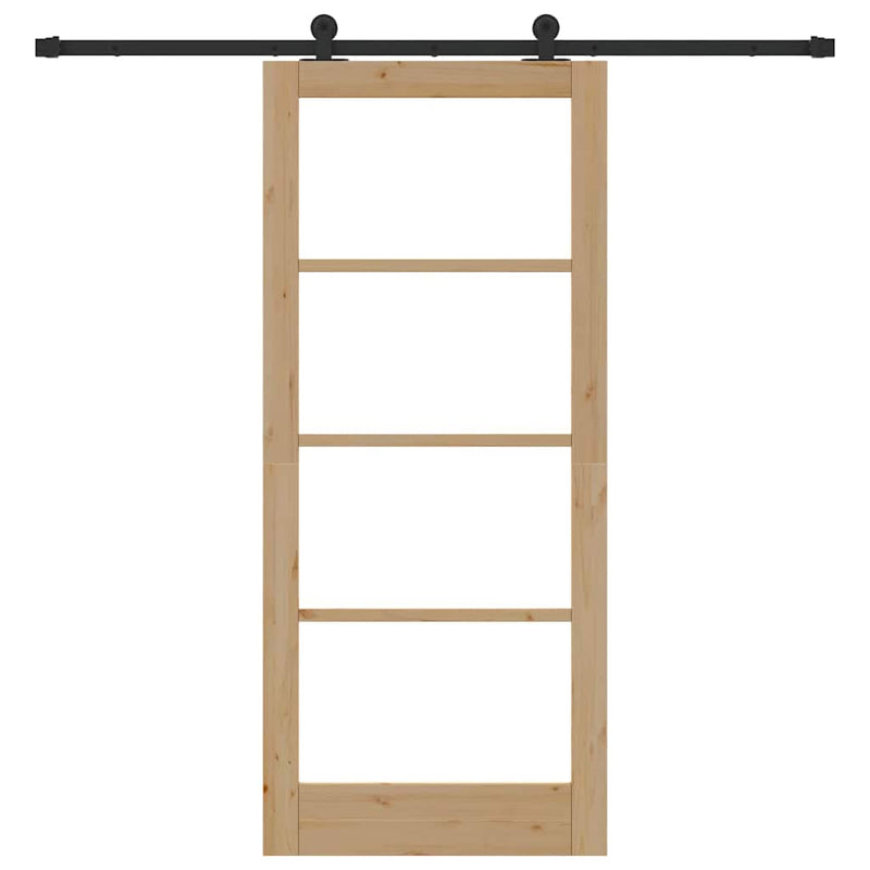 vidaXL Csúszóajtó ORKDAL Barna 86 x 198.5 cm Fa és fém