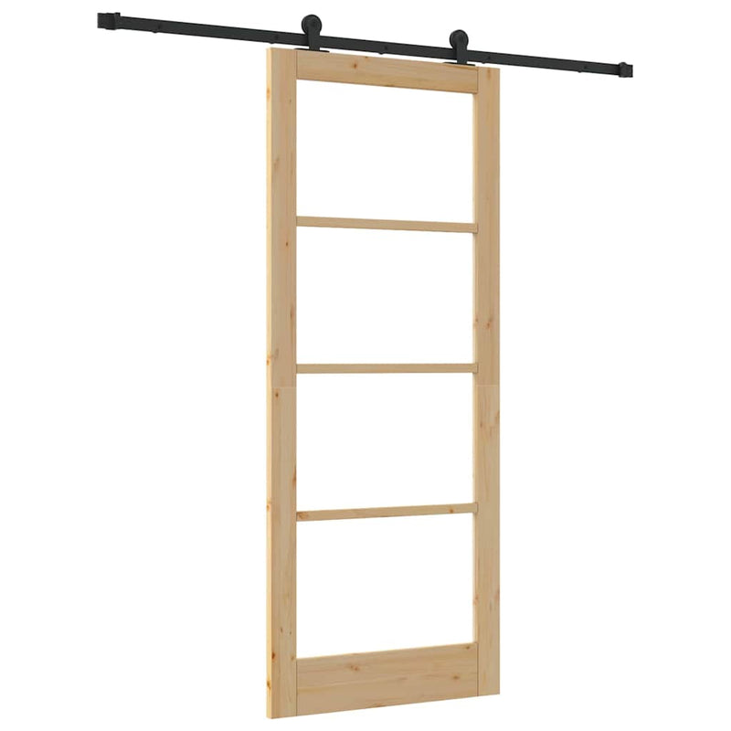 vidaXL Csúszóajtó ORKDAL Barna 86 x 211 cm Fa és fém