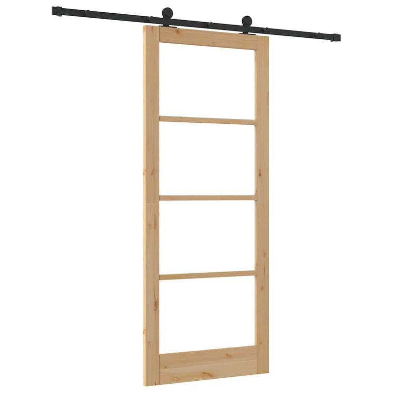 vidaXL Csúszóajtó ORKDAL Barna 86 x 211 cm Fa és fém