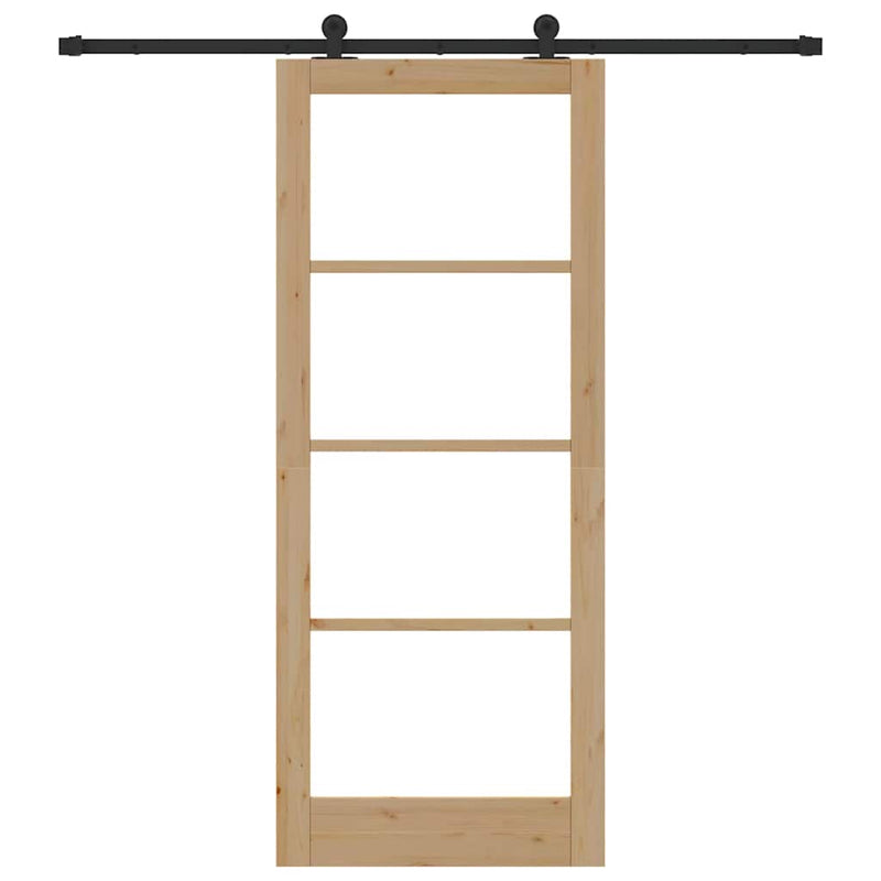 vidaXL Csúszóajtó ORKDAL Barna 86 x 211 cm Fa és fém