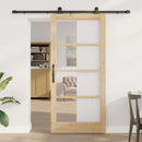 vidaXL Csúszó ajtó ORKDAL Természetes és fekete 93 x 202 cm