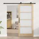 vidaXL Csúszó ajtó ORKDAL Természetes és fekete 93 x 202 cm
