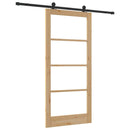 vidaXL Csúszó ajtó ORKDAL Természetes és fekete 93 x 202 cm