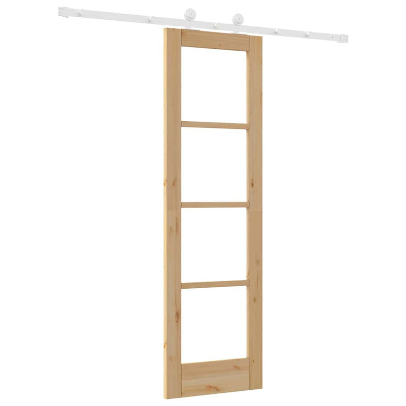 vidaXL Csúszóajtó ORKDAL Barna 61 x 198.5 cm Fa és fém