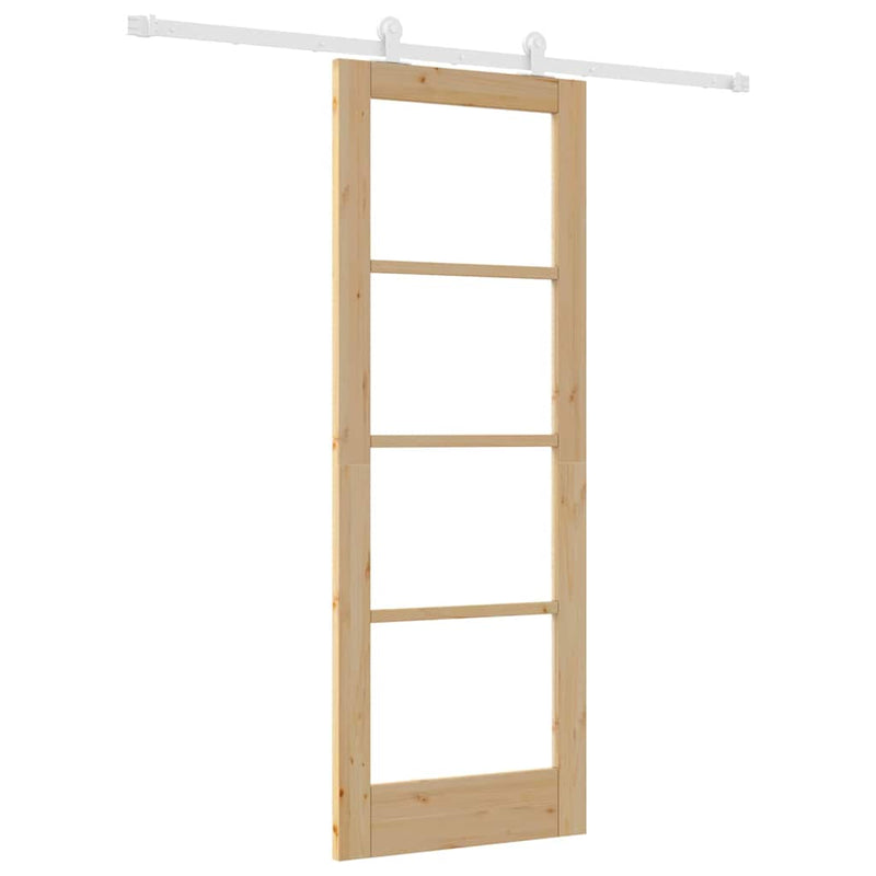 vidaXL Csúszóajtó ORKDAL Barna 73.5 x 198.5 cm Fa és fém