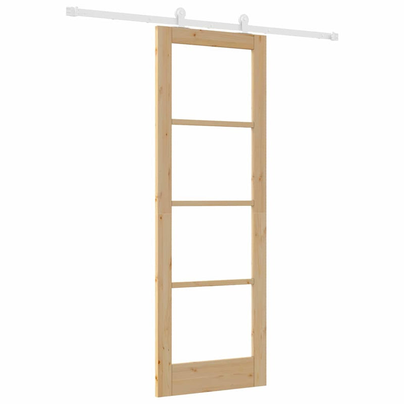 vidaXL Csúszóajtó ORKDAL Barna 73.5 x 211 cm Fa és fém