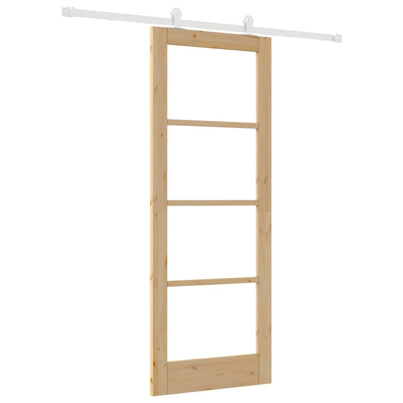 vidaXL Csúszóajtó ORKDAL Barna 78 x 202 cm Fa és fém