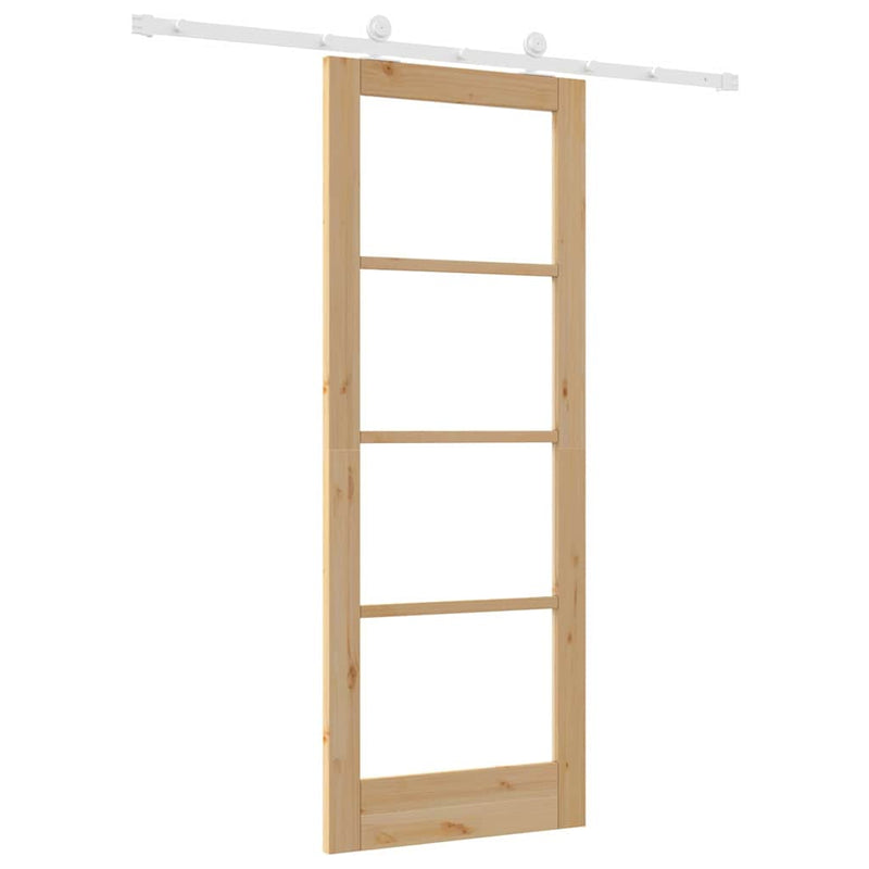 vidaXL Csúszóajtó ORKDAL Barna 78 x 202 cm Fa és fém