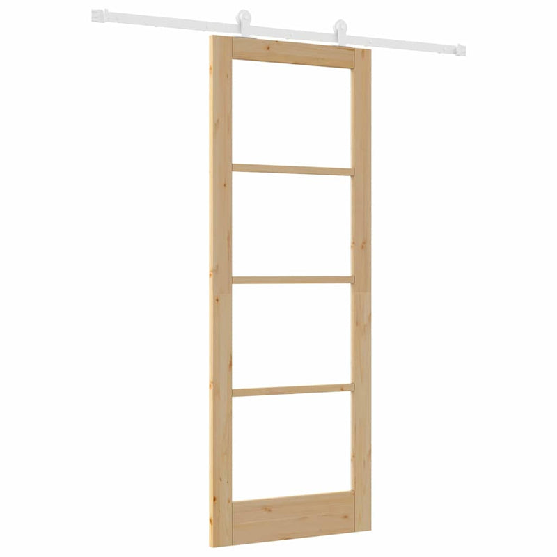 vidaXL Csúszóajtó ORKDAL Barna 78 x 211 cm Fa és fém