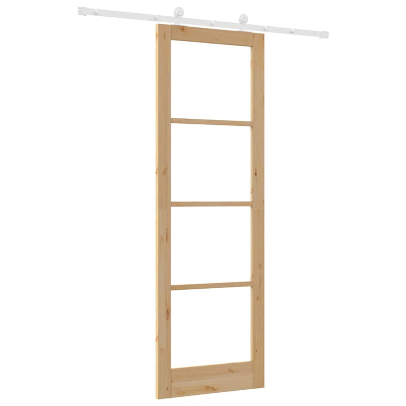 vidaXL Csúszóajtó ORKDAL Barna 78 x 232 cm Fa és fém