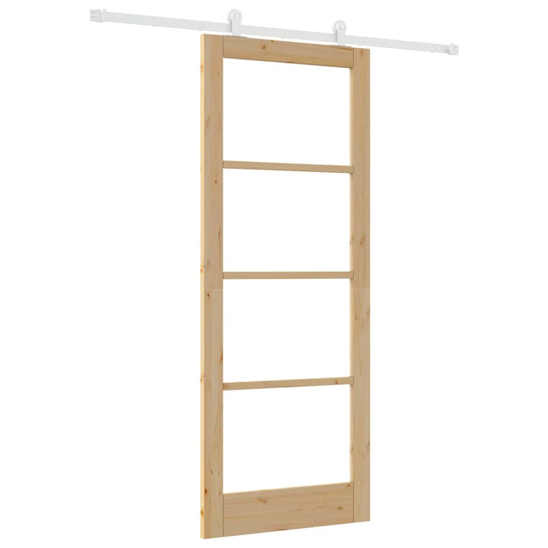 vidaXL Csúszóajtó ORKDAL Barna 83 x 211 cm Fa és fém