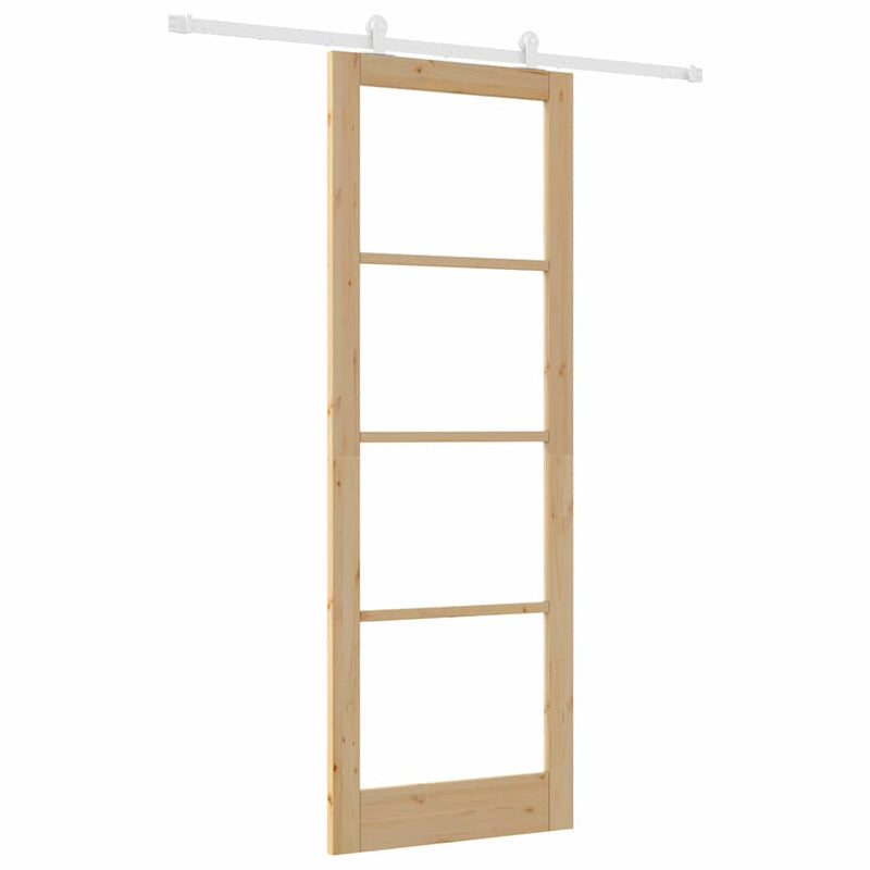vidaXL Csúszóajtó ORKDAL Barna 83 x 232 cm Fa és fém