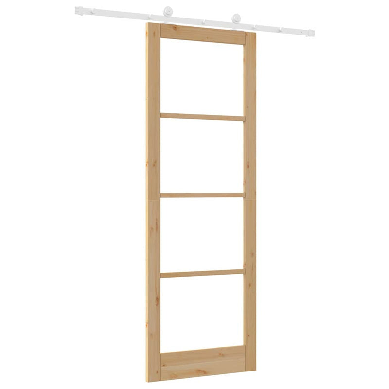 vidaXL Csúszóajtó ORKDAL Barna 83 x 232 cm Fa és fém
