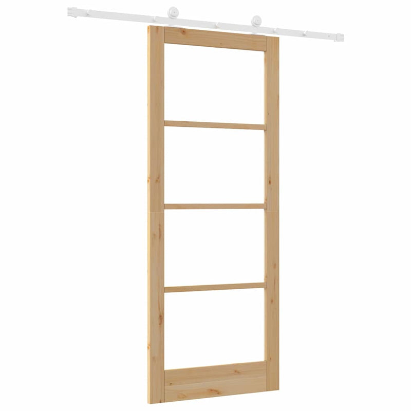 vidaXL Csúszóajtó ORKDAL Barna 86 x 211 cm Fa és fém