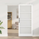 vidaXL Csúszó ajtó ORKDAL Fehér 93 x 211 cm Tömör fenyőfa és üveg