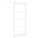 vidaXL Csúszó ajtó ORKDAL Fehér 93 x 211 cm Tömör fenyőfa és üveg