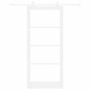 vidaXL Csúszó ajtó ORKDAL Fehér 93 x 211 cm Tömör fenyőfa és üveg
