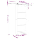 vidaXL Csúszó ajtó ORKDAL Fehér 93 x 211 cm Tömör fenyőfa és üveg