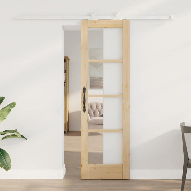 vidaXL Csúszóajtó ORKDAL Barna 61 x 198.5 cm Fa és fém