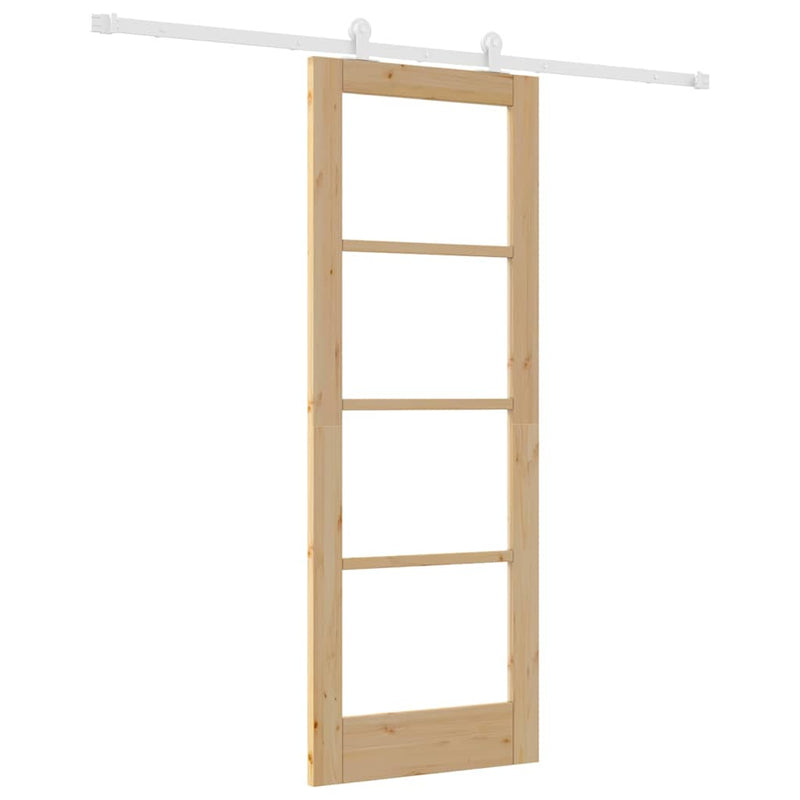 vidaXL Csúszóajtó ORKDAL Barna 73.5 x 198.5 cm Fa és fém