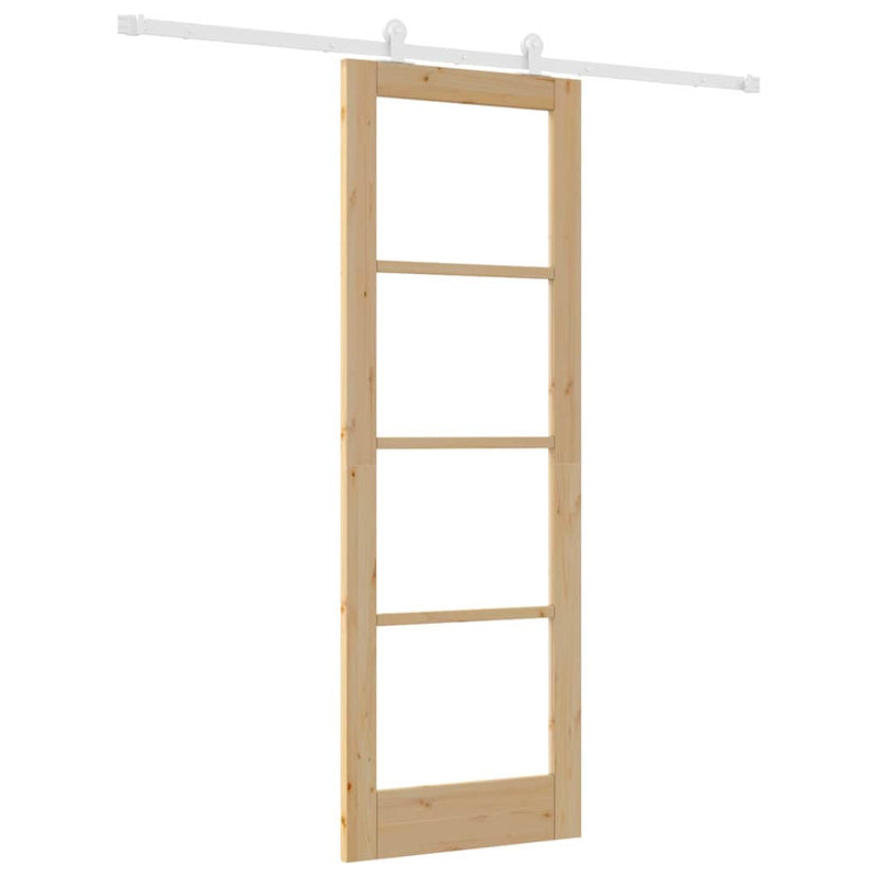 vidaXL Csúszóajtó ORKDAL Barna 73.5 x 211 cm Fa és fém