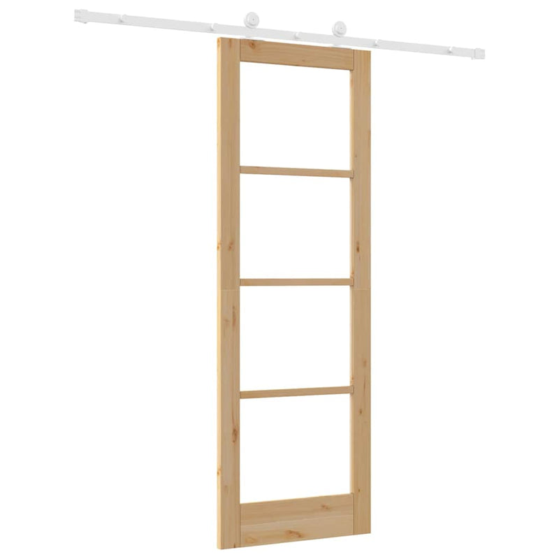 vidaXL Csúszóajtó ORKDAL Barna 73.5 x 211 cm Fa és fém