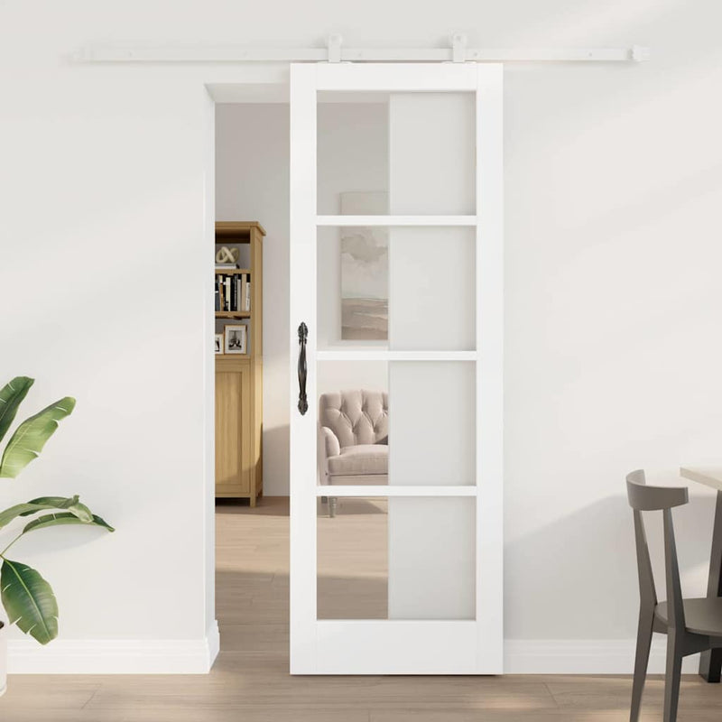 vidaXL Csúszóajtó ORKDAL Fehér 73.5 x 211 cm Fa és fém