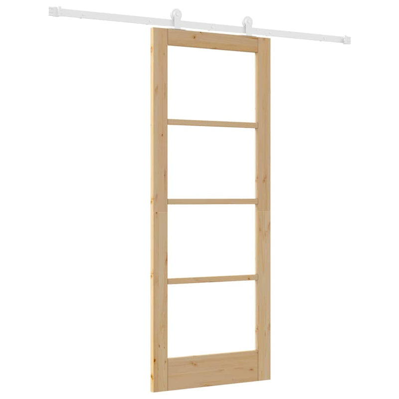 vidaXL Csúszóajtó ORKDAL Barna 78 x 202 cm Fa és fém