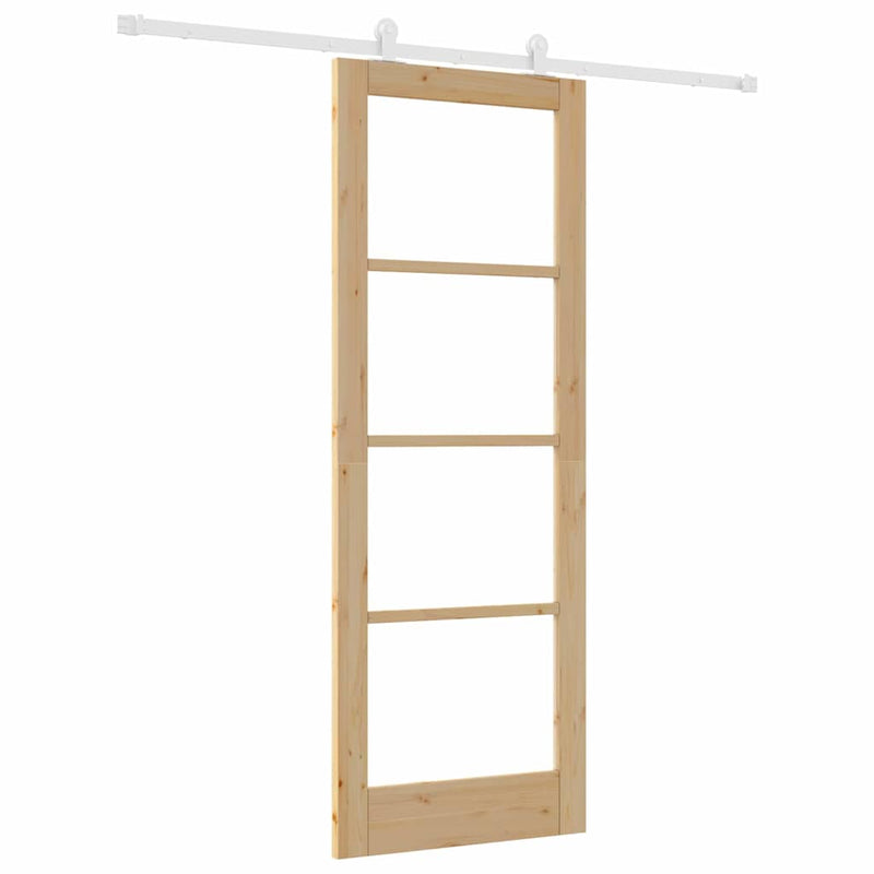 vidaXL Csúszóajtó ORKDAL Barna 78 x 211 cm Fa és fém