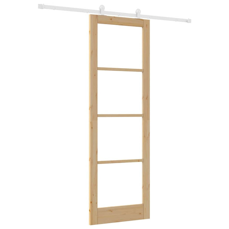 vidaXL Csúszóajtó ORKDAL Barna 78 x 232 cm Fa és fém