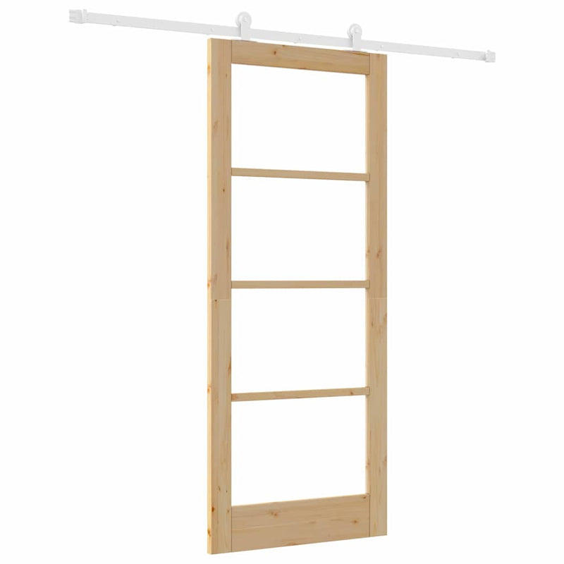 vidaXL Csúszóajtó ORKDAL Barna 83 x 202 cm Fa és fém