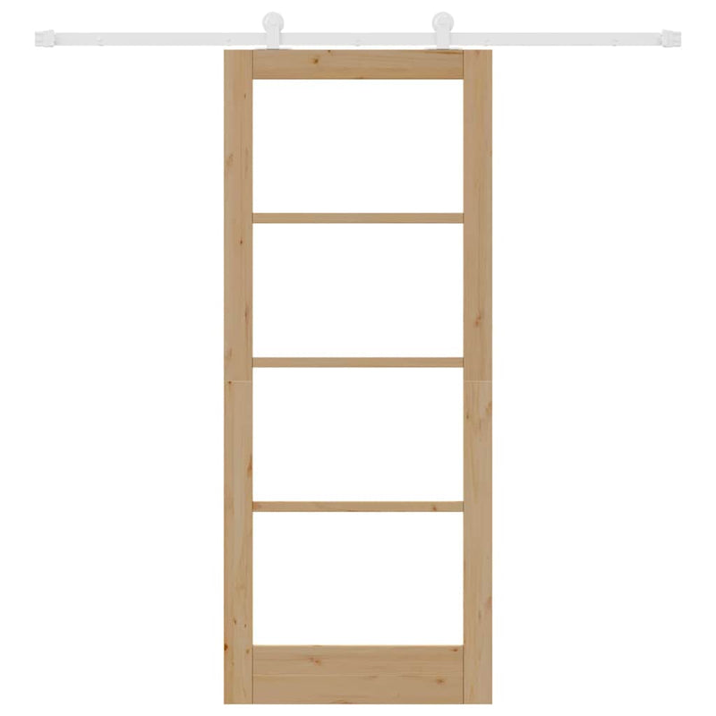 vidaXL Csúszóajtó ORKDAL Barna 83 x 202 cm Fa és fém