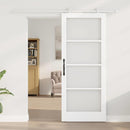 vidaXL Csúszó ajtó ORKDAL Fehér 83 x 202 cm Tömör fenyőfa és üveg