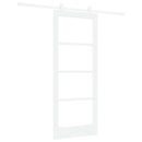 vidaXL Csúszó ajtó ORKDAL Fehér 83 x 202 cm Tömör fenyőfa és üveg