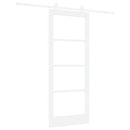 vidaXL Csúszó ajtó ORKDAL Fehér 83 x 202 cm Tömör fenyőfa és üveg