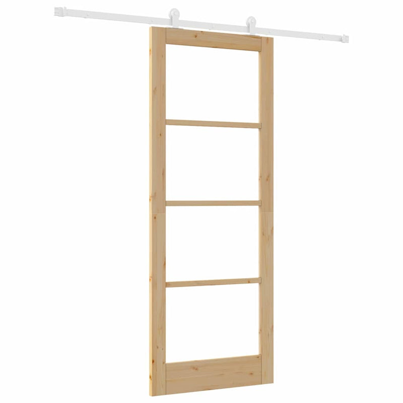 vidaXL Csúszóajtó ORKDAL Barna 83 x 211 cm Fa és fém