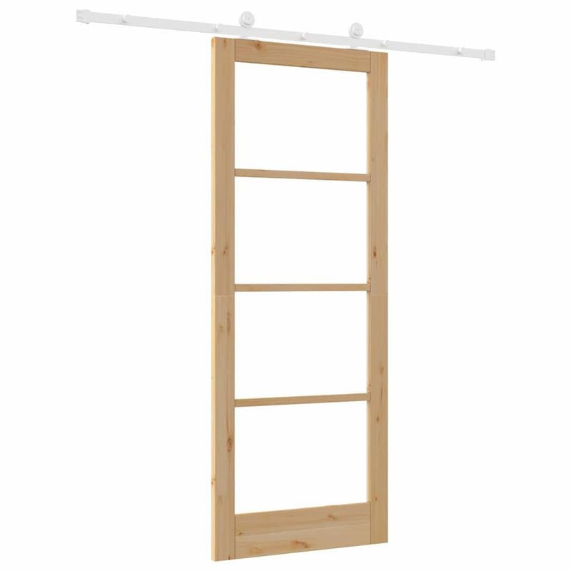 vidaXL Csúszóajtó ORKDAL Barna 83 x 211 cm Fa és fém
