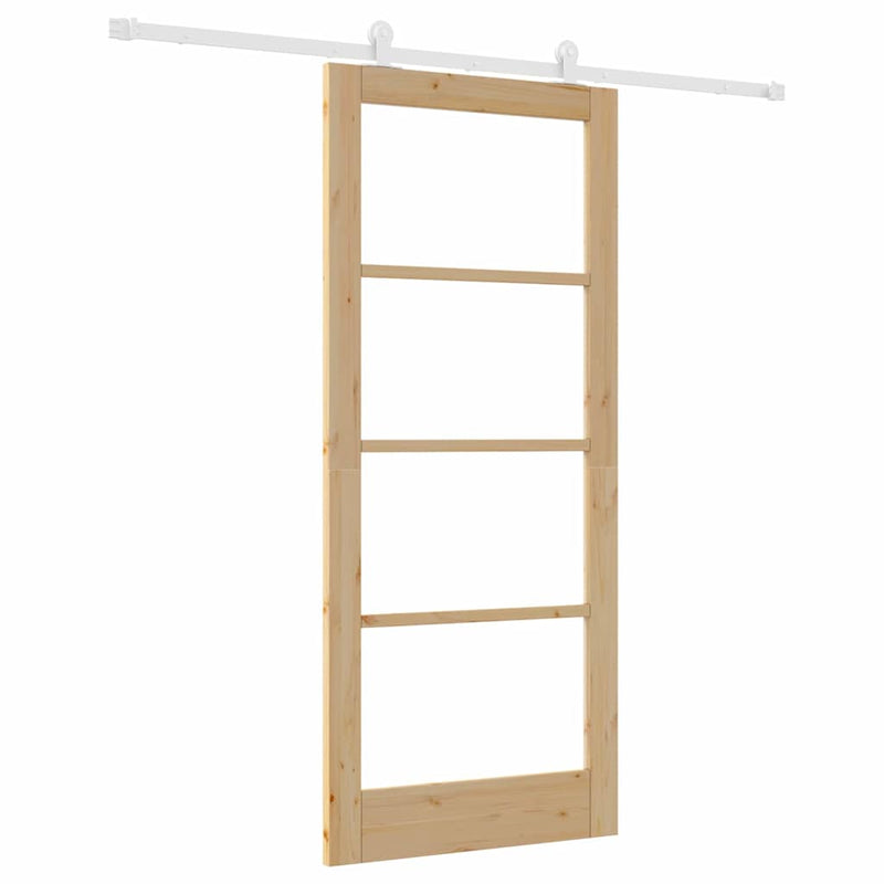 vidaXL Csúszóajtó ORKDAL Barna 86 x 198.5 cm Fa és fém