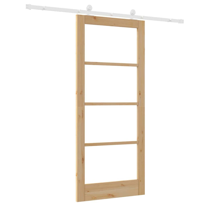 vidaXL Csúszóajtó ORKDAL Barna 86 x 198.5 cm Fa és fém