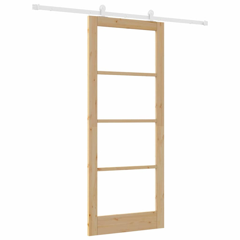 vidaXL Csúszóajtó ORKDAL Barna 86 x 211 cm Fa és fém