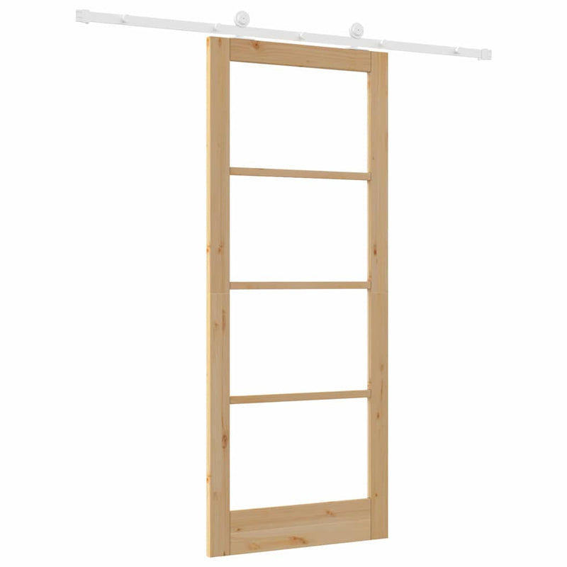 vidaXL Csúszóajtó ORKDAL Barna 86 x 211 cm Fa és fém