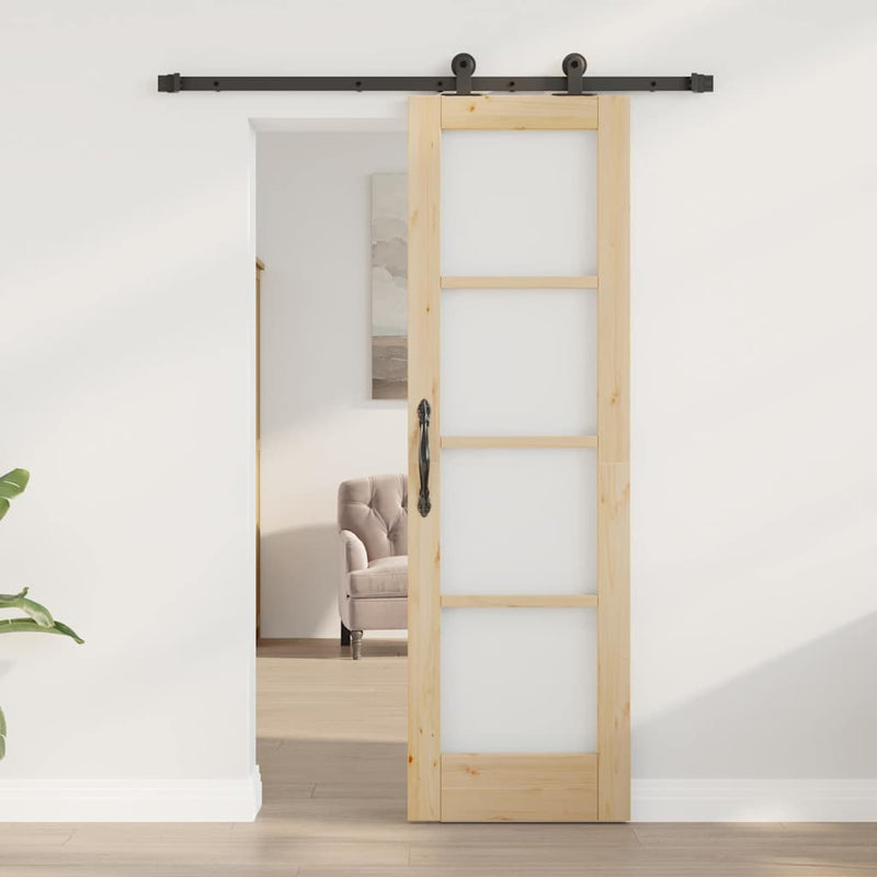 vidaXL Csúszó Ajtó ORKDAL Barna 61 x 198.5 cm Fa és fém