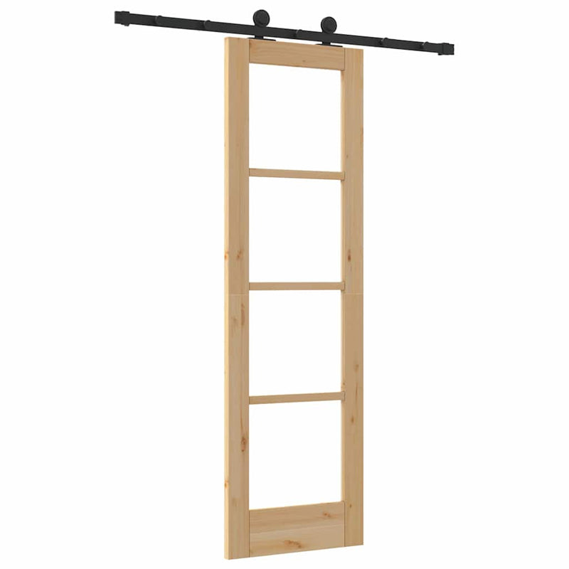 vidaXL Csúszó Ajtó ORKDAL Barna 61 x 198.5 cm Fa és fém